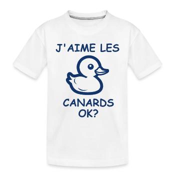 J'aime les canards - T-shirt bio Premium Enfant - blanc - Devant