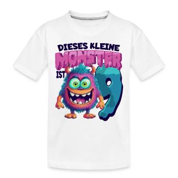 Dieses kleine Monster ist 9 - neun Jahre - 9. - Kinder Premium Bio T-Shirt - Weiß - Vorne