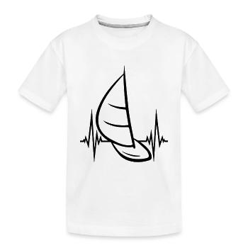 Segelboot Heartbeat Segelboot - Kinder Premium Bio T-Shirt - Weiß - Vorne