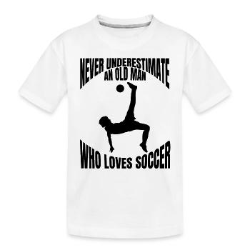 Fußballspieler Fußballmannschaft Fußballdesign - Kinder Premium Bio T-Shirt - Weiß - Vorne