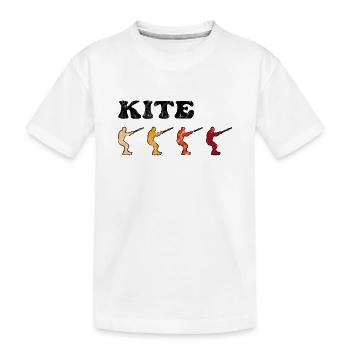 Kite Surfen Retro - Kinder Premium Bio T-Shirt - Weiß - Vorne