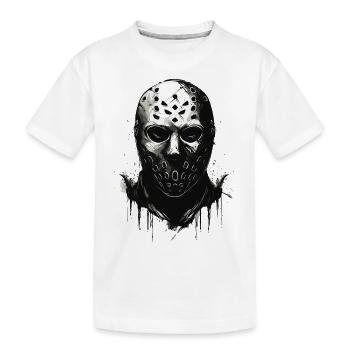 Masque effrayant de gardien de but de hockey sur glace d’Halloween - T-shirt bio Premium Enfant - blanc - Devant