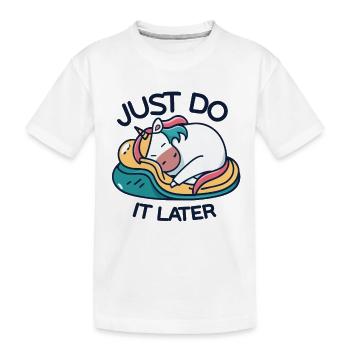 Einhorn Dickes Einhorn Einhorn Chillen Entspannen - Kinder Premium Bio T-Shirt - Weiß - Vorne