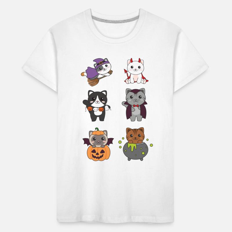 Chat Halloween Devil Pumpkin Vampire Costume T-shirt bio Premium Enfant