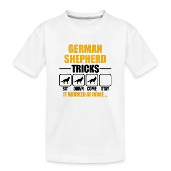 Astuces de berger allemand - T-shirt bio Premium Enfant - blanc - Devant