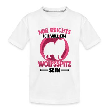 Will ein Wolfsspitz sein Deutscher Spitz - Kinder Premium Bio T-Shirt - Weiß - Vorne