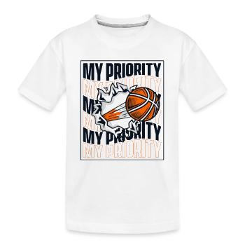 My Priority Basketballer Basketballkorb Basketball - Kinder Premium Bio T-Shirt - Weiß - Vorne