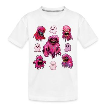 Fantômes roses effrayants et mignons - T-shirt bio Premium Enfant - blanc - Devant