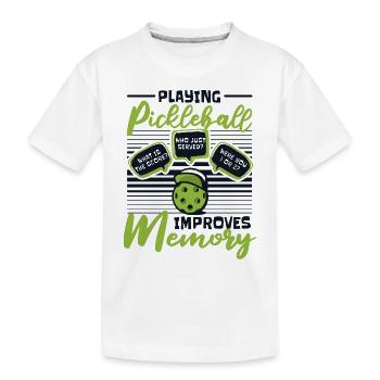 Jouer au pickleball améliore la mémoire Pickleballfan - T-shirt bio Premium Enfant - blanc - Devant