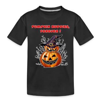 Pumkin Buddies für immer - Kinder Premium Bio T-Shirt - Schwarz - Vorne