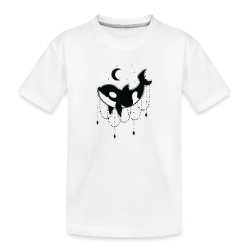 Orque avec des chaînes devant la lune - T-shirt bio Premium Enfant - blanc - Devant