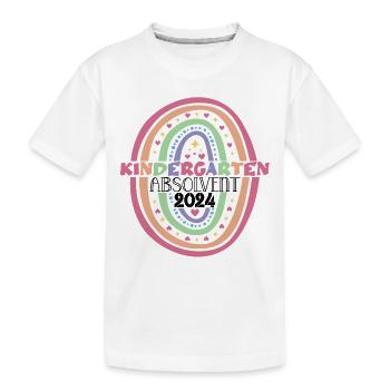 Kindergarten Absolvent 2024 Regenbogen Einschulung - Kinder Premium Bio T-Shirt - Weiß - Vorne