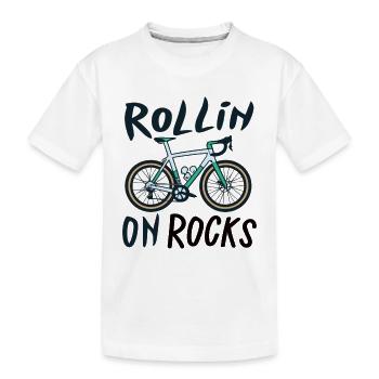 Gravel Bike Gravel Bikes Gravel Rollin On Rocks - Kids' Premium Organic T-Shirt - white - Front