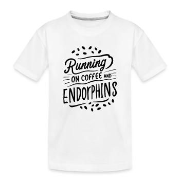 Laufen mit Kaffee und Endorphinen - Kinder Premium Bio T-Shirt - Weiß - Vorne