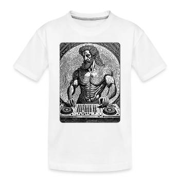 Jeune, cool, branché : Zeus à la table de mixage sur T-shirt - T-shirt bio Premium Enfant - blanc - Devant