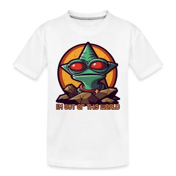 Out of this world: alien toad - Kids' Premium Organic T-Shirt - white - Front