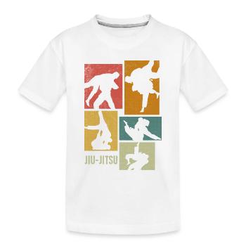 Brazilian Jiu-Jitsu Retro - Kinder Premium Bio T-Shirt - Weiß - Vorne