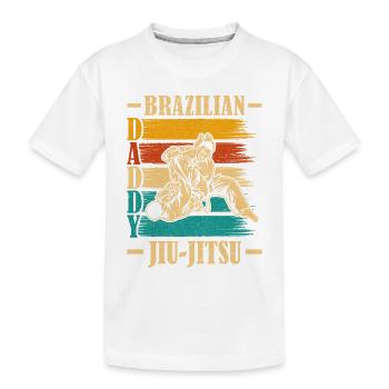 Brazilian Jiu-Jitsu Daddy - Kinder Premium Bio T-Shirt - Weiß - Vorne