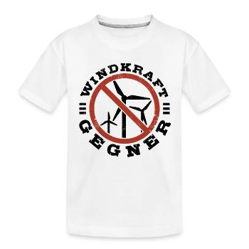 Windkraft Gegner - Kein Windpark - Windenergie - Kinder Premium Bio T-Shirt - Weiß - Vorne