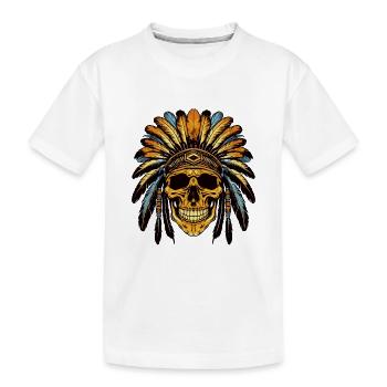 Häuptling Totenkopf Apache Indianer - Kinder Premium Bio T-Shirt - Weiß - Vorne