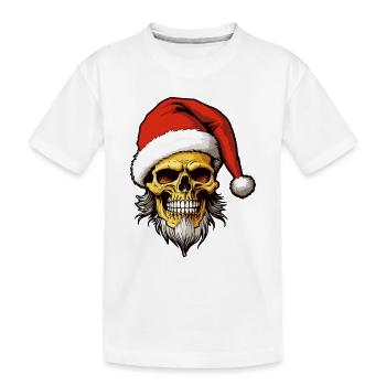 Weihnachtsmann Totenkopf Weihnachten - Kinder Premium Bio T-Shirt - Weiß - Vorne