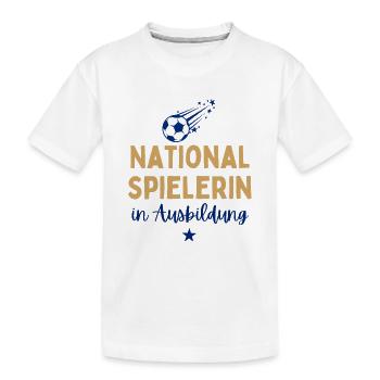 Fußball Coole Mädchen spielen Fußball Fußballerin - Kinder Premium Bio T-Shirt - Weiß - Vorne