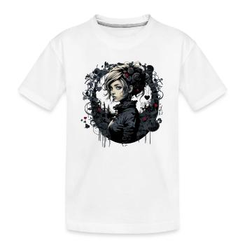 Pretty gothic emo girl - Kids' Premium Organic T-Shirt - white - Front