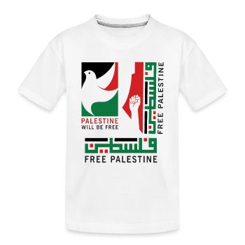 Free Palestine - will be free - Kinder Premium Bio T-Shirt - Weiß - Vorne
