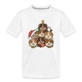 Meerschweinchen Weihnachtsbaum lustige Tier - Kinder Premium Bio T-Shirt - Weiß - Vorne