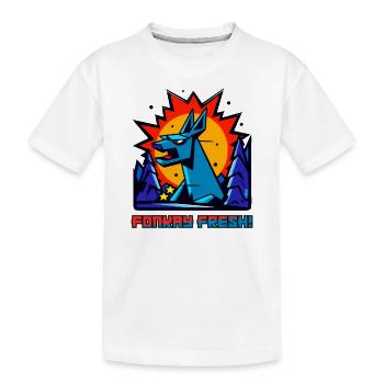 A fresh funky cartoon style woodland creature - Kids' Premium Organic T-Shirt - white - Front