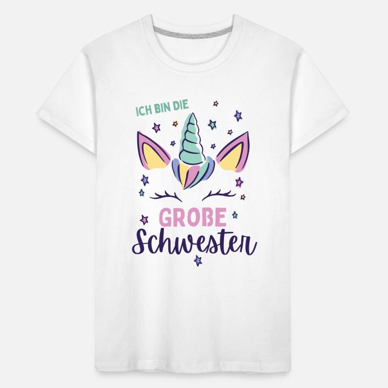 Ich werde große Schwester 2024 Einhorn Loading Süß Kinder Premium Bio T-Shirt