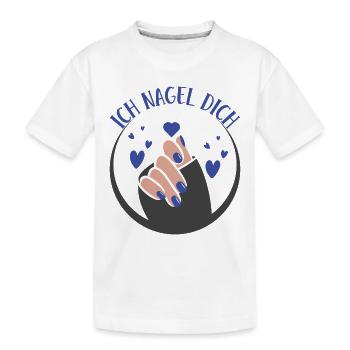 Ich Nagel Dich Nail Art Nagelsalon Nageldesignerin - Kinder Premium Bio T-Shirt - Weiß - Vorne
