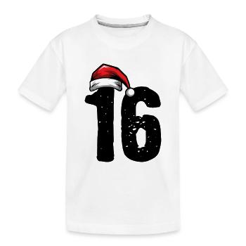 16 Numéro Noël - T-shirt bio Premium Enfant - blanc - Devant