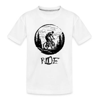 Mit dem Mountainbike unterwegs - Kinder Premium Bio T-Shirt - Weiß - Vorne