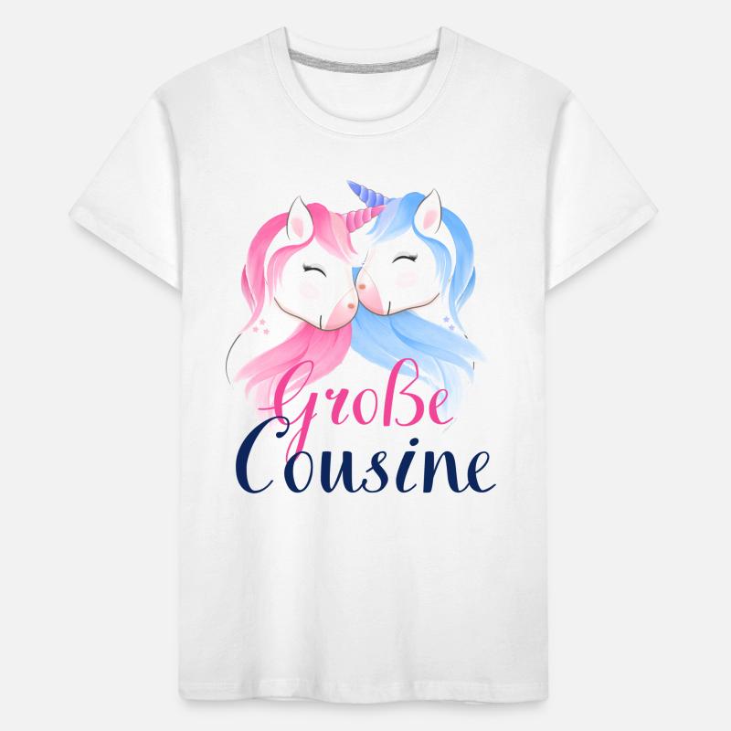 Ich werde große Cousine 2024 Einhorn Loading Süß Kinder Premium Bio T-Shirt