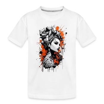 Abstract Colorful Young Woman Graffiti Art - Kids' Premium Organic T-Shirt - white - Front