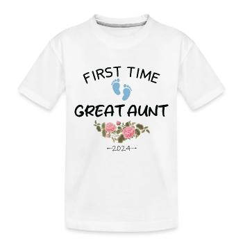 First time Great Aunt 2024 New Baby For Auntie To - Kids' Premium Organic T-Shirt - white - Front