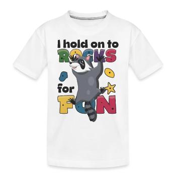 Je m’accroche aux rochers pour m’amuser - T-shirt bio Premium Enfant - blanc - Devant