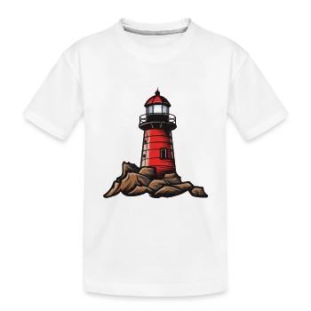 Leuchtturm Symbol - Kinder Premium Bio T-Shirt - Weiß - Vorne