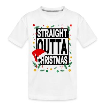 Straight Outta Christmas - Weihnachtsspruch - Kinder Premium Bio T-Shirt - Weiß - Vorne