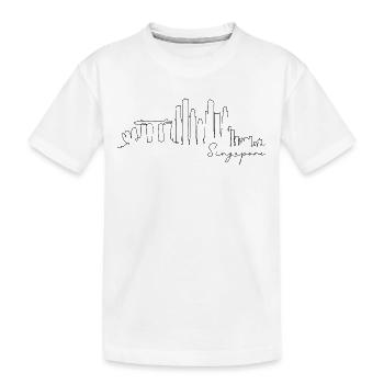 Singapour Skyline Silhouette Asie J’aime Singapour - T-shirt bio Premium Enfant - blanc - Devant