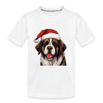 Saint Bernand Dog Christmas Portrait Xmas - Kids' Premium Organic T-Shirt - white - Front