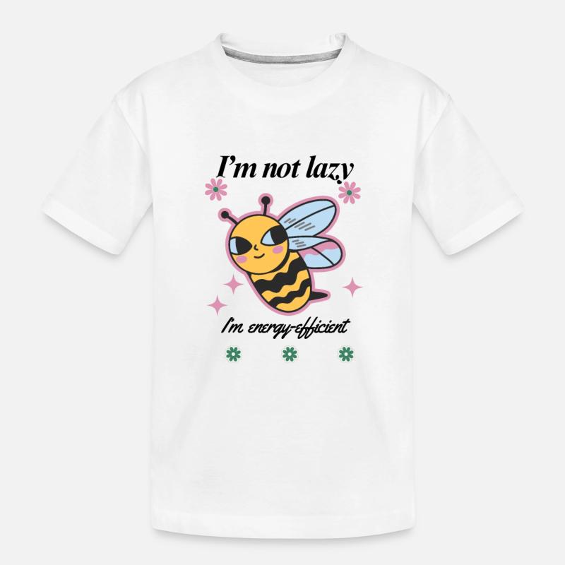 Ich bin nicht faul - Kinder Premium Bio T-Shirt - Weiß