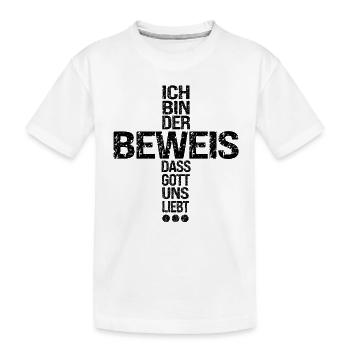 Kreuz Gott liebt uns Glaube Kirche Religion - Kinder Premium Bio T-Shirt - Weiß - Vorne