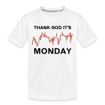 Dieu merci, c’est le jour du graphique boursier du lundi Marché boursier - T-shirt bio Premium Enfant - blanc - Devant