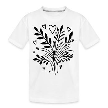 Herzbaum Ast - Kinder Premium Bio T-Shirt - Weiß - Vorne
