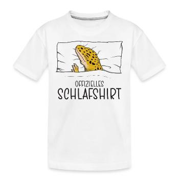 Offizielles Schlafshirt Echse, Schlafanzug - Kinder Premium Bio T-Shirt - Weiß - Vorne