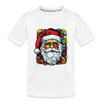 Père Noël coloré Père Noël Père Noël - T-shirt bio Premium Enfant - blanc - Devant