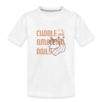 Cuddle Your Ambition Daily - Kids' Premium Organic T-Shirt - white - Front