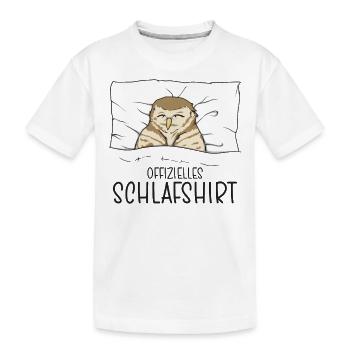 Offizielles Schlafshirt Eule, Schlafanzug Eule - Kinder Premium Bio T-Shirt - Weiß - Vorne